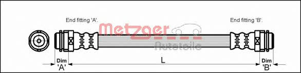 Metzger 4114798 Brake Hose 4114798: Buy near me in Poland at 2407.PL - Good price!