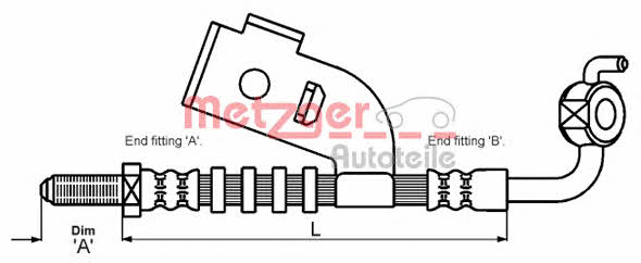 Metzger 4116220 Brake Hose 4116220: Buy near me in Poland at 2407.PL - Good price!