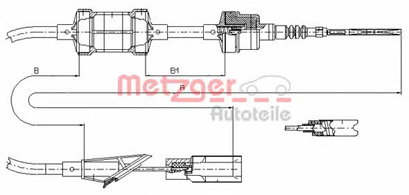 Metzger 412.11 Clutch cable 41211: Buy near me in Poland at 2407.PL - Good price!