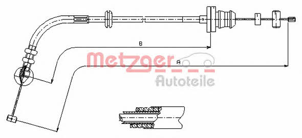 Metzger 413.22 Accelerator cable 41322: Buy near me in Poland at 2407.PL - Good price!