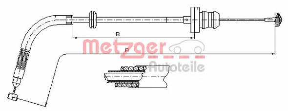 Metzger 413.25 Accelerator cable 41325: Buy near me in Poland at 2407.PL - Good price!
