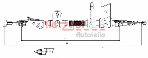 Metzger 451.12 Трос гальма стоянки, лівий 45112: Приваблива ціна - Купити у Польщі на 2407.PL!