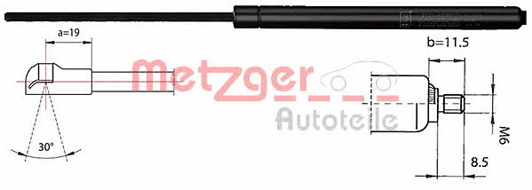 Metzger 2110337 Gas Spring, boot-/cargo area 2110337: Buy near me in Poland at 2407.PL - Good price!
