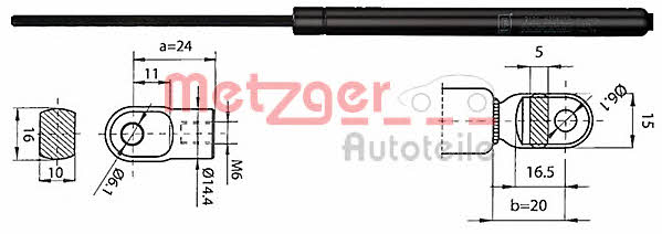 Metzger 2110378 Пружина газовая капота 2110378: Отличная цена - Купить в Польше на 2407.PL!