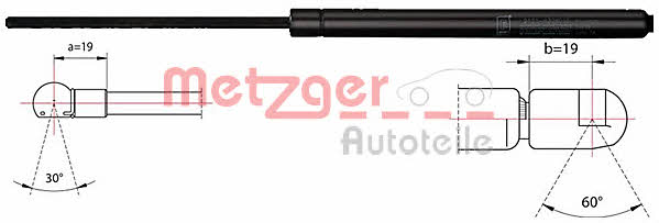 Metzger 2110485 Gas Spring, boot-/cargo area 2110485: Buy near me in Poland at 2407.PL - Good price!