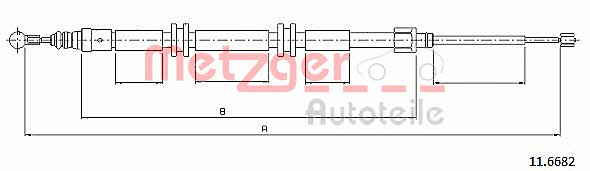 Metzger 11.6682 Cable Pull, parking brake 116682: Buy near me in Poland at 2407.PL - Good price!