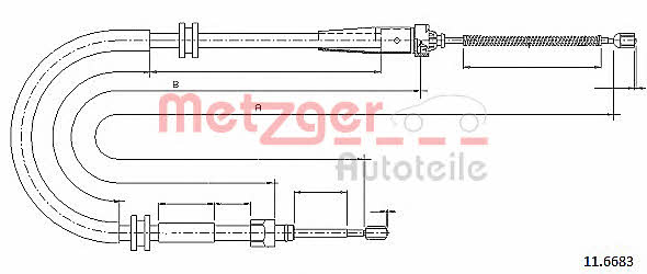 Metzger 11.6683 Трос стояночного тормоза 116683: Отличная цена - Купить в Польше на 2407.PL!