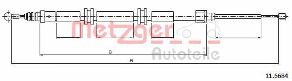 Metzger 11.6684 Трос стояночного тормоза 116684: Отличная цена - Купить в Польше на 2407.PL!