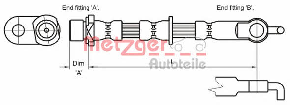 Metzger 4110011 Przewód hamulcowy elastyczny 4110011: Dobra cena w Polsce na 2407.PL - Kup Teraz!