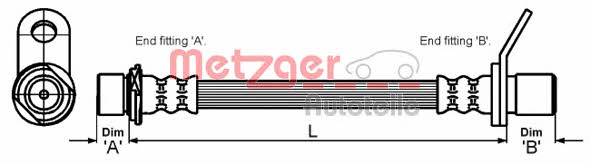 Metzger 4110014 Przewód hamulcowy elastyczny 4110014: Dobra cena w Polsce na 2407.PL - Kup Teraz!