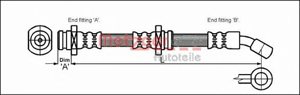 Metzger 4110081 Тормозной шланг 4110081: Отличная цена - Купить в Польше на 2407.PL!