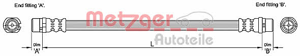Metzger 4110251 Тормозной шланг 4110251: Отличная цена - Купить в Польше на 2407.PL!