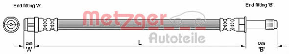 Metzger 4110275 Przewód hamulcowy elastyczny 4110275: Dobra cena w Polsce na 2407.PL - Kup Teraz!