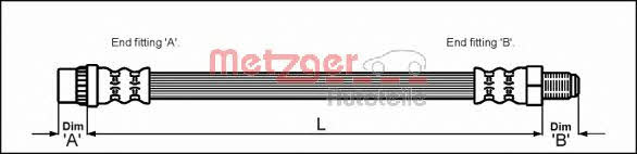 Metzger 4111165 Тормозной шланг 4111165: Отличная цена - Купить в Польше на 2407.PL!