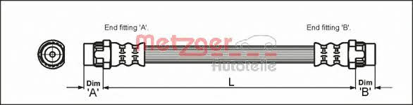 Metzger 4111166 Тормозной шланг 4111166: Отличная цена - Купить в Польше на 2407.PL!