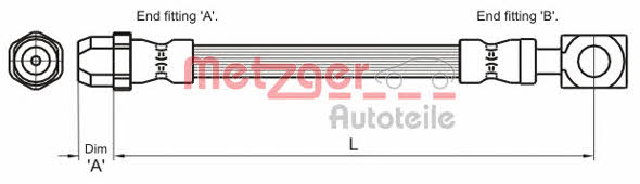 Metzger 4111436 Brake Hose 4111436: Buy near me in Poland at 2407.PL - Good price!