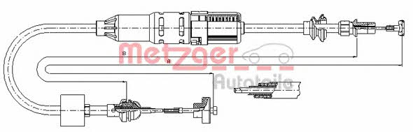 Metzger 10.3442 Clutch cable 103442: Buy near me at 2407.PL in Poland at an Affordable price!