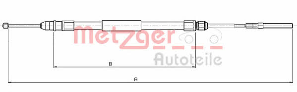 Metzger 10.4136 Трос стояночного тормоза 104136: Отличная цена - Купить в Польше на 2407.PL!