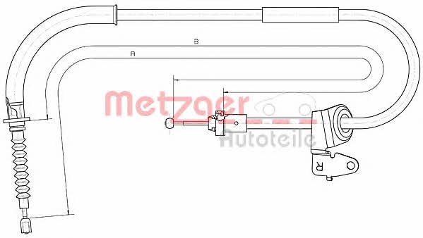 Metzger 10.4306 Parking brake cable, right 104306: Buy near me at 2407.PL in Poland at an Affordable price!
