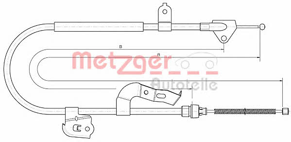 Metzger 10.4510 Трос стояночного тормоза 104510: Отличная цена - Купить в Польше на 2407.PL!