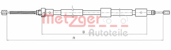 Metzger 10.4562 Parking brake cable, right 104562: Buy near me in Poland at 2407.PL - Good price!