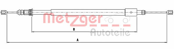 Metzger 10.4577 Parking brake cable left 104577: Buy near me in Poland at 2407.PL - Good price!