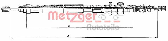 Metzger 10.4683 Parking brake cable left 104683: Buy near me in Poland at 2407.PL - Good price!
