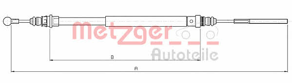 Metzger 10.4735 Parking brake cable left 104735: Buy near me in Poland at 2407.PL - Good price!