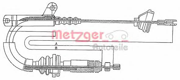 Metzger 10.817 Трос стояночного тормоза, левый 10817: Отличная цена - Купить в Польше на 2407.PL!