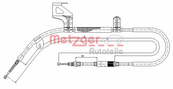 Metzger 10.9040 Трос стояночного тормоза 109040: Отличная цена - Купить в Польше на 2407.PL!