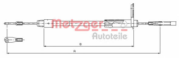 Metzger 10.9325 Parking brake cable left 109325: Buy near me in Poland at 2407.PL - Good price!
