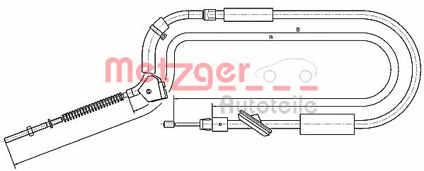 Metzger 10.9335 Cable Pull, parking brake 109335: Buy near me in Poland at 2407.PL - Good price!