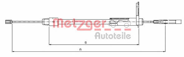 Metzger 10.9434 Parking brake cable left 109434: Buy near me in Poland at 2407.PL - Good price!
