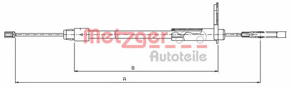 Metzger 10.9435 Parking brake cable, right 109435: Buy near me in Poland at 2407.PL - Good price!