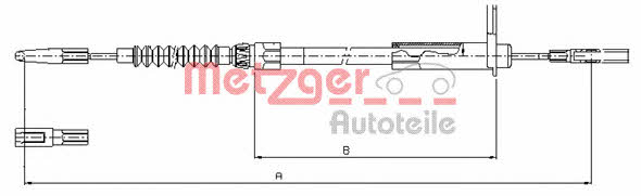 Metzger 10.9456 Трос стояночного тормоза, правый 109456: Отличная цена - Купить в Польше на 2407.PL!