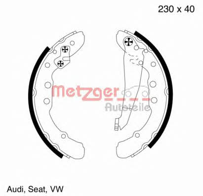 Metzger MG 572 Brake shoe set MG572: Buy near me in Poland at 2407.PL - Good price!