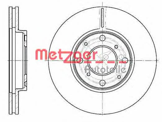 Metzger 6844.10 Front brake disc ventilated 684410: Buy near me in Poland at 2407.PL - Good price!