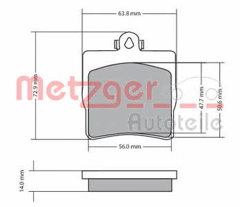 Metzger 1170016 Brake Pad Set, disc brake 1170016: Buy near me in Poland at 2407.PL - Good price!