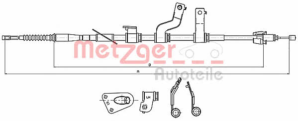 Metzger 17.2579 Parking brake cable left 172579: Buy near me in Poland at 2407.PL - Good price!