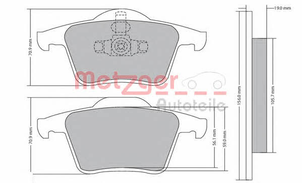 Metzger 1170180 Brake Pad Set, disc brake 1170180: Buy near me in Poland at 2407.PL - Good price!