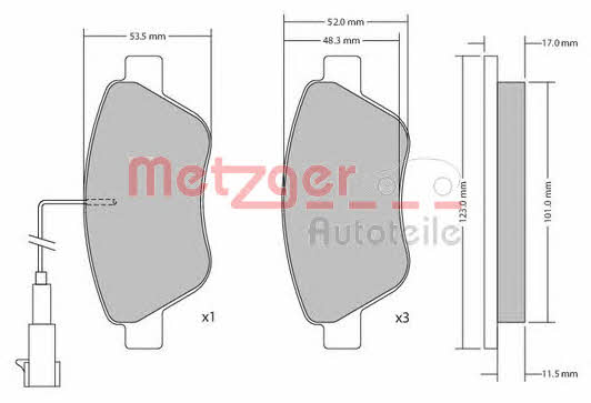 Metzger 1170102 Brake Pad Set, disc brake 1170102: Buy near me in Poland at 2407.PL - Good price!