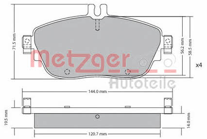 Metzger 1170215 Тормозные колодки дисковые, комплект 1170215: Отличная цена - Купить в Польше на 2407.PL!