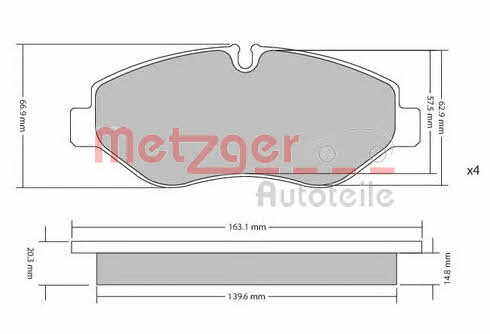 Metzger 1170040 Гальмівні колодки, комплект 1170040: Приваблива ціна - Купити у Польщі на 2407.PL!