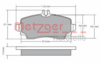 Metzger 1170041 Brake Pad Set, disc brake 1170041: Buy near me in Poland at 2407.PL - Good price!