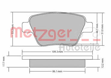 Metzger 1170106 Тормозные колодки дисковые, комплект 1170106: Отличная цена - Купить в Польше на 2407.PL!