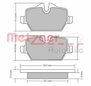 Metzger 1170052 Brake Pad Set, disc brake 1170052: Buy near me in Poland at 2407.PL - Good price!