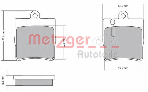 Metzger 1170064 Тормозные колодки дисковые, комплект 1170064: Отличная цена - Купить в Польше на 2407.PL!