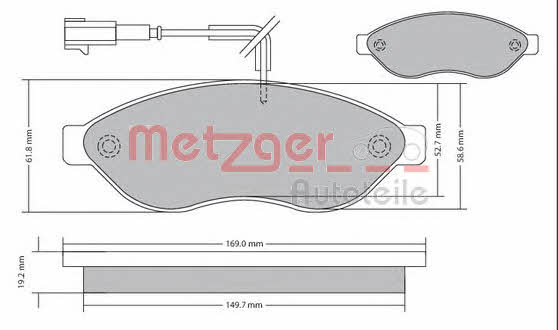 Metzger 1170348 Гальмівні колодки, комплект 1170348: Приваблива ціна - Купити у Польщі на 2407.PL!