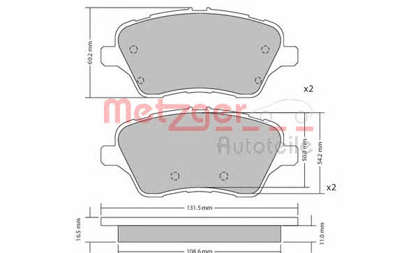 Metzger 1170640 Тормозные колодки дисковые, комплект 1170640: Отличная цена - Купить в Польше на 2407.PL!