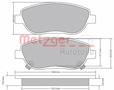Metzger 1170658 Brake Pad Set, disc brake 1170658: Buy near me in Poland at 2407.PL - Good price!